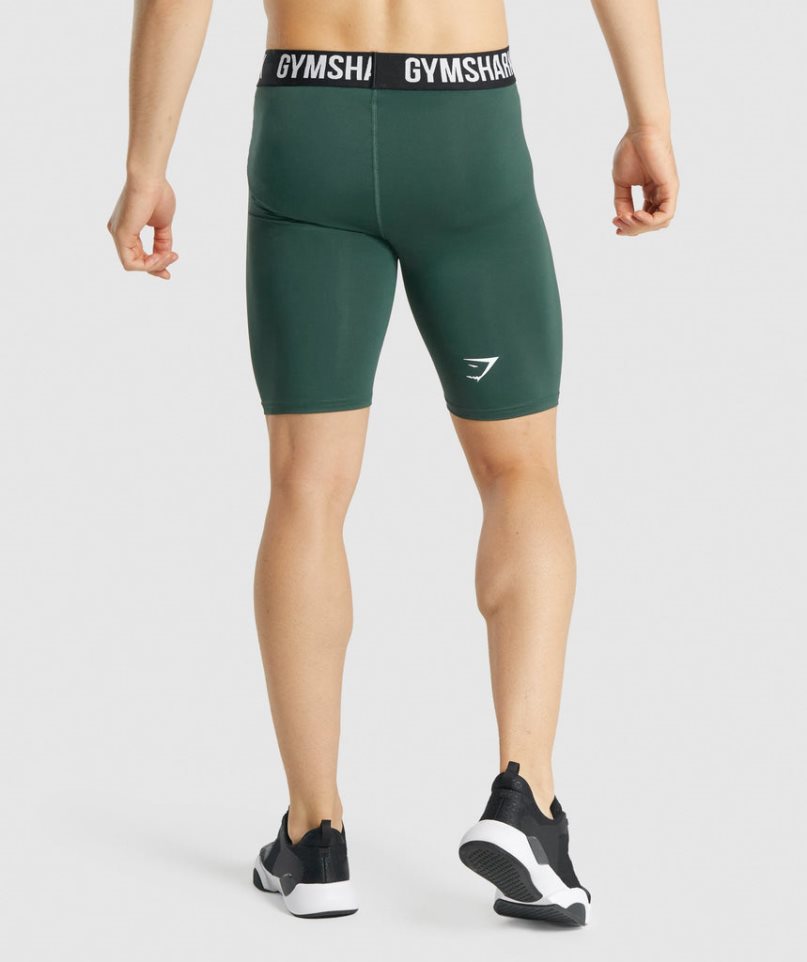 Men's Gymshark Element Baselayer Shorts Dark Green | CA 1356NA